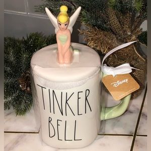 ✨NWT✨ Rae Dunn Disney TINKER BELL Mug with Lid